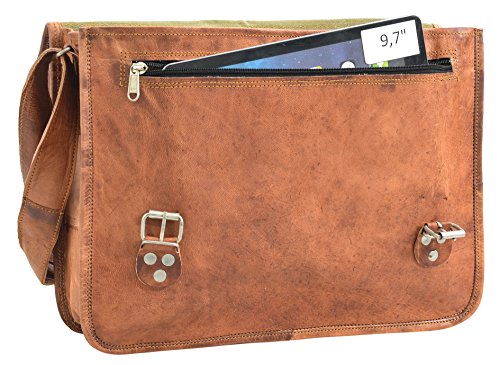 Gusti Leder nature „Paul“ Umhängetasche Laptoptasche Ledertasche Vintage Unitasche Aktentasche Rustikal Büro Lehrertasche Arbeitstasche Ledertasche Umhängetasche Leitz Ordner Messenger Braun U24n-1 - 8