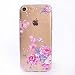 Produktbild Lonchee iPhone 7 (4,7 zoll) Hülle,Bunte Muster Weich TPU Handy Hülle Durchsichtig Transparent Etui Cover Case Protective Shell Soft Schutzhülle Telefon Kasten für iPhone 7 (4,7 zoll) – Pinke Rose