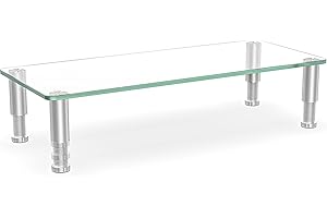 Hemudu Supporto Monitor Scrivania, Rialzo Monitor con Altezza Regolabile, Porta PC Portatile per TV LCD LED a Schermo Piatto, Laptop/Computer/Xbox One, 54X24X8.6cm, Supporto PC Peso Massimo 40kg