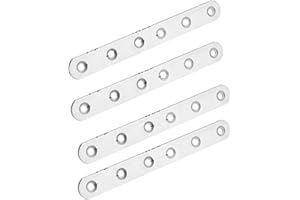 HOUSON 4 szt. stal szlachetna płytka perforowana płaskie łączniki, stal nierdzewna, metalowe łączniki, metalowe wsporniki ze śrubami M4, 160 x 20 mm