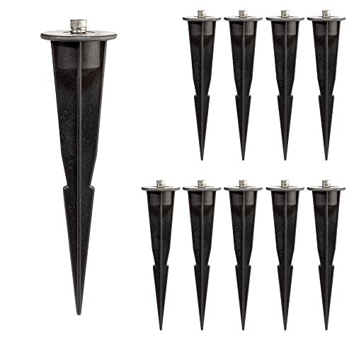 parlat Garten-Erdspieß aus schwarzem Kunststoff für Leuchten, 10 Stk.