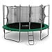Produktbild Klarfit Rocketstart 366 Trampolin Gartentrampolin (366 cm Durchmesser, Sicherheitsnetz, Abdeckbaube, bis max. 150 kg belastbar, Stangen gepolstert, Schaumstoff Abdeckung) grün