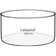 Labasics Crystallizing Dish, No Spout Flat Bottom Thick-Walled High Borosilicate Glass Crystallizing Dishes for Crystallization and Evaporation Lab Glassware, Outer diameter: 125 mm, Capacity: 500 ml