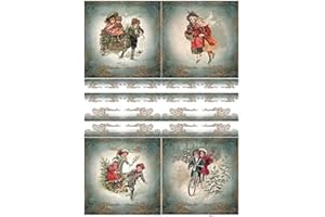 Zita`s Creative Reispapier A3 - A Peaceful Christmas 4. Motiv-Strohseide, Strohseidenpapier, Decoupage Papier