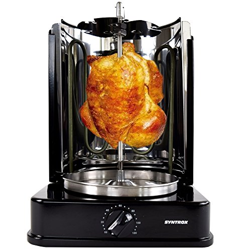 Syntrox Germany Dnergrill mit drehbaren Auenspieen und 120 Minuten Timer Schwarz
