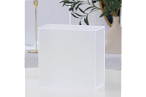 UNIQOOO Frosted Acrylic Wedding Card Box with Slot, Thick DIY Large 10x10x5.5 inch w/No Print, Wedding Receptions Wishing Well Money Box, Birthday, Memory Box, Suggestion Boxes, Acrylic Ballot Box