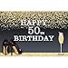 Produktbild Cassisy 1,5x1m Vinyl Foto Hintergrund Frau Happy 50TH Birthday Theme Goldene Glitter Pailletten High Heels Fotografie Hintergrund für Photo Booth Party Kinder Fotostudio Requisiten