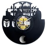 Durchmesser 30 cm Apotheker Geschenkidee für Apotheke Eröffnung Geschäft Vinyl Schallplatten- Uhr mit Pendel Schwarz Vinyluse original