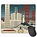 Produktbild San Francisco California Retro Skyline Personalized Design Mauspad Gaming Mauspad with Stitched Edges Mousepads, Non-Slip Rubber Base, 300 x 250 x 3 mm Thick - Best Gift Idea