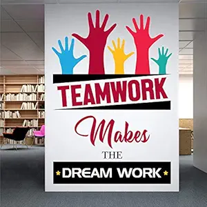 StickMe Team Work Office Startup Motivation Wall Sticker ( 75 x 50 Cm, Multicolour, Vinyl)