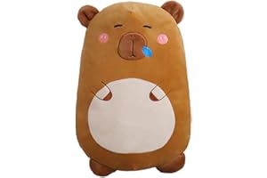 Kekeso Capybara Mignon Oreiller en Peluche 17.71inch Poupées et Peluche Anniversaire Noël Vacances Valentines Cadeaux pour Bambin Enfants Filles, Capybara-Marron