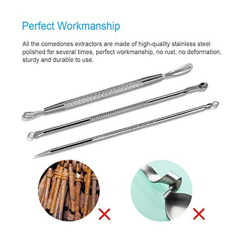 Breett 6 Stücke Mitesserentferner – Akneentferner Kit zur Behandlung jeder Gesichtsverunreinigungen & Verunstaltungen - 3