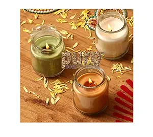 Pure Source India Wax Jar Candle, Pack of 3, Jasmine;Lavender;Lemon Grass