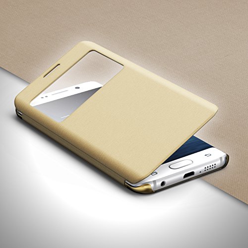 URCOVER Samsung Galaxy S6 Edge Plus Carcasa Protectora Plastico TPU en Champa a Oro Funda con Ventana Flip Case Wallet Cover Estuche Smartphone reviews URCOVER Samsung Galaxy S6 Edge Plus Carcasa Protectora Plastico TPU en Champa a Oro Funda con Ventana Flip Case Wallet Cover Estuche Smartphone
