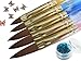 Five Season 5 x 2 Ways Spiral Tool Sable Acrylic Nail Art Brushes Pen Cuticle Pusher Plus Bonus Glitter Powder