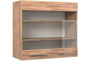 Vicco Mobile da cucina in vetro Fame-Line, Quercia dorata, 80 cm