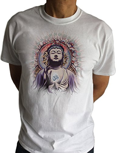 Mens Om Aum Yoga Buddha Chakra Meditation India Zen Blue Buddha C8-3