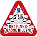 Produktbild PVC-Aufkleber - STAU  Rettungsgasse bilden ! - 302061/1 - Gr. ca. 8cm x 8cm