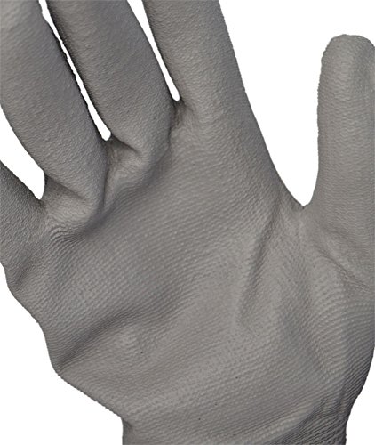 12 Paar Nylon Feinstrick Handschuhe Arbeitshandschuhe PU-beschichtet (7 / S, grau) - 3