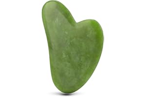 JIASOVAL Jadeit Gua Sha narzędzie do masażu skrobania, jiasowalne narzędzia do masażu Gua Sha, zestaw kamieni do twarzy z jadeitu do twarzy, szyi, pleców (zielony)