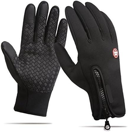 Touch Screen Gloves Cycling, Waterproof Outdoor Full Fingers Gloves Cycling Hunting Climbing Sport Smartphones Touchscreen Gloves (Black, M)