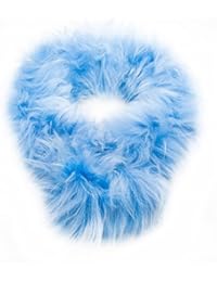 Zerimar Bufanda de piel cordero | Bufanda Mujer invierno| Color celeste|Cálida y elegante |Medidas: 80 x 8 cms