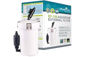 allpondsolutions EF-150 Aquarium External Fish Tank Water Filter for Coldwater, or Tropical Aquariums, for Tanks Up to 150 Litres – Includes Filter Media, hose and Spray Bar - Full Kit.