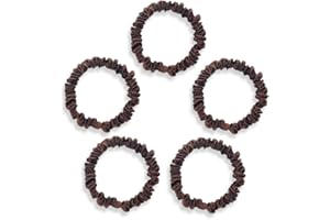 Townssilk Lot de 5 chouchous en soie 100 % pure soie de mûrier 22 mommes pour femme - Élastiques de luxe - Marron