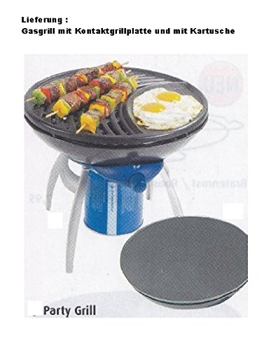 Preisvergleich Produktbild TRANSPORTABLER - PARTY - GAS - GRILL + KONTAKTGRILLPLATTE + GASKARTUSCHE - VERTRIEB durch - Holly ® Produkte STABIELO ® - holly-sunshade ® - patentierte Innovationen im Bereich mobiler universeller Sonnenschutz - Made in Germany