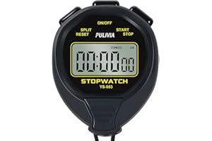 PULIVIA Sport Stoppuhr Timer Einfache Stoppuhr mit IP65 Wasserdicht, Keine Uhr, Kein Kalender, kein Alarm, Einfach zu Bedienende Stoppuhr für Trainer Beim Laufen Schwimmen Sporttraining (Schwarz)