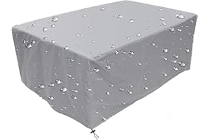 SUEBAIHUO Housse Salon de Jardin Tissu Oxford 300D très résistant Housse de Protection pour Mobilier différentes tailles Housse de Table de Jardin Extérieur Imperméable Anti-UV Résistant Au Froid Coupe-Vent