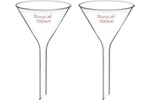 stonylab Glas Trichter, 2er Pack Schwerwandiges Borosilikatglas Kurzstiel Filtertrichter Labor Glaswaren, Durchmesser 100 mm