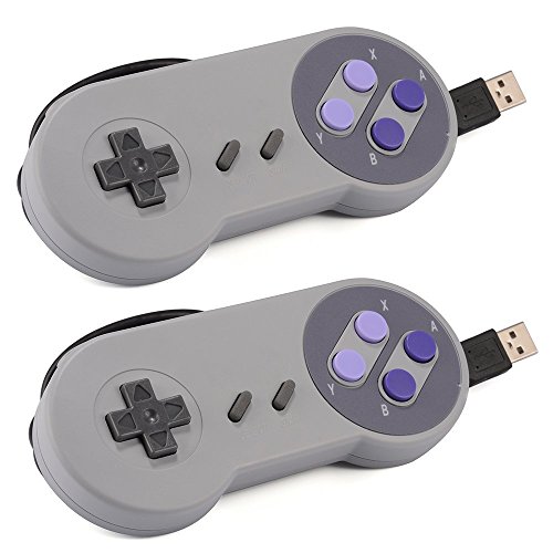 Haichen 2 piezas SNES Classic USB Super Nintendo Game Controller Gamepad Joystick para PC   MAC con Windows