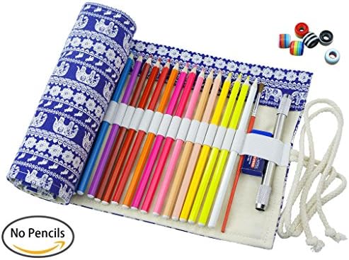 Cre-go Pencil case, Muddy Pencil case, Pencil Box for 72 Coloured Pencils (Note: no Coloured Pencils), Retro Elephant, 72 Holes