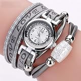 2018 Frau Mehrschichtiges Wickelarmband Quarz Armbanduhren,Art- Und Weiseklassiker- Uhr Der Damen, Frau Ms Uhren-Geeignet Für Frau, Jugendliche,Kind, Studentin,Schüler, Mädchen, Erwachsene Etc,D