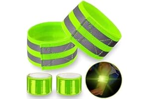 R&B SPORTS & LEISURE Four Reflective Running Armbands Hi Vis, High Visibility Arm Bands & Ankle Bands, Reflective Running Gear Adjustable Length, Reflective Band For Cycling, Walking, Running Accessories For Men & Women