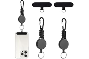 FENQURO 2uds Pestaña Cordón para Teléfon, Llavero Extensible ID Badge Holder 2 Pcs, Lengüeta de Sujeción Multifuncional Parche para Cordón Teléfono Celular Sin Adhesivos para la Mayoría