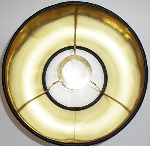 Designer Lampenschirm Schwarz konische Form Goldkante Ø 25 bis 40cm (SCHWARZ 20*30*18cm) - 4