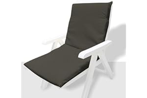 GREATOYAR Cojín Tumbona, Colchoneta Tumbona Acolchada, Cojín Acolchado de Fibra, con Goma y Correas de Sujeción, Tela Polyester, para Exteriores Terraza Jardín Viaje Playa, 180x55x8cm, Marrón Oscuro
