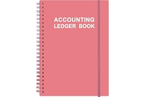 HEVEBOIK Accounting Ledger Book - A5 Ledger Book for Bookkeeping, Small Businesses & Personal Use, Expense Tracker Notebook for Tracking Money, Expenses, Deposits & Balance, 5.8" x 8.4", Pink
