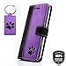 Produktbild SURAZO Schwarz Pfote - Premium Vintage Ledertasche Schutzhülle Wallet Case aus Echtesleder Nubuk Leder mit Kreditkarten/Notizen Fachern Farbe Schwarz - Violett Kollektion für LG V10 (5,70 Zoll)