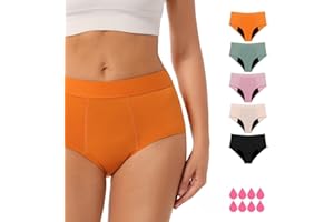 IINTI-MACY Bragas Menstruales de Flujo muy Abundante. Bragas de la Regla para cualquier Flujo. Braguitas de Mujer Reutilizables sin Fugas. Tanga Menstrual de Algodón. Bragas Postparto. Incluye Bolsa. Talla