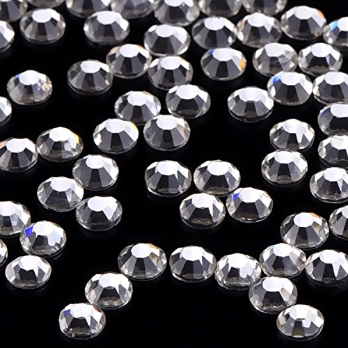 eBoot 1440 Stück DIY Kristall Rhinestone Strasssteine flache Rückseite runde Diamante Gems 4mm, Nicht Selbstklebend - 6
