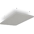 SILENT4® Plafond absorbant acoustique 120x60x5cm, montage par câble, acoustique améliorée prouvée par panneau acoustique avec revêtement en gris clair