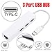 Price comparison product image Prevently USB-C adapter, New USB-C to LAN RJ45 Ethernet Network Cable Adapter & 3 USB 2.0 Port Hub for MacBook (White)