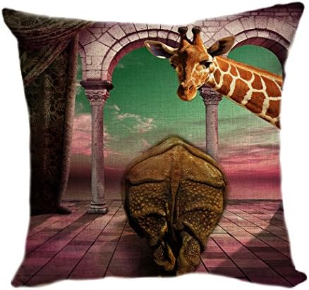 Violetpos Car Decorative Pillowcases Cushion Covers Pillow Case Decorative Sofa Decorative Pillow Cushion Giraffe Archs Östliche Beauty Clouds, linen, pink, 50 x 50 cm