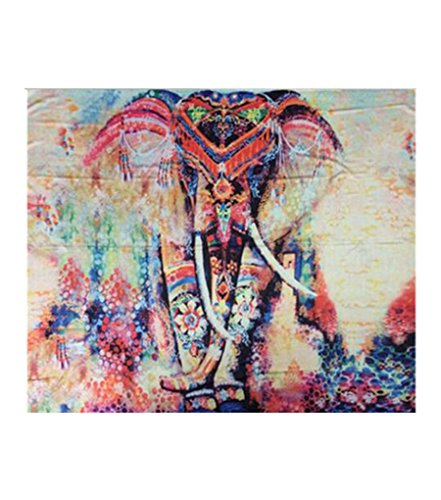 LvRao Indische Elefanten Mandala Tapisserie, Blumen Tapisserie, Stranddecke, böhmische Wand hängen Orange #1 L:210*150cm