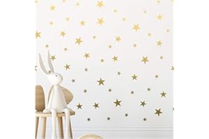 StickerDeen | Gold Star Stickers Nursery Decals Decoration Removable Peel & Stick Wall Art Vinyl Decal Stickers | (Gift Pack of 166)