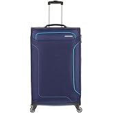 American Tourister Holiday Heat Large Trolley Case, 79.5 cm | Blue, soft case, 79.5H x 46.5W x 32D cm, 108L, 3.8kg, with TSA
