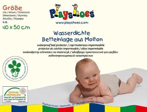 Playshoes 770210 Molton Betteinlage Kinderbett wasserdicht und atmungsaktiv, Oeko-Tex Standard 100, 40 x 50 cm